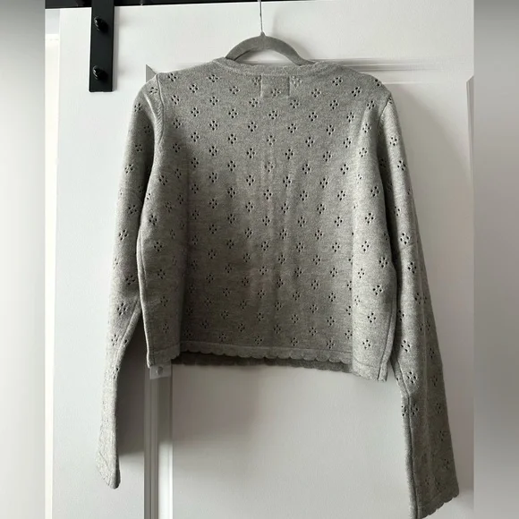 All:row pointelle cardigan sweater, medium, NWT - Picture 6 of 6